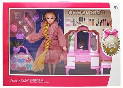 11.5 9 JOINTS REAL BODY 3D REAL EYE LONG HAIR PRINCESS FUR COAT BARBIE - OBL853310