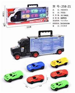 手提礼盒货柜滑行拖头车带6只滑行跑车 - OBL853590