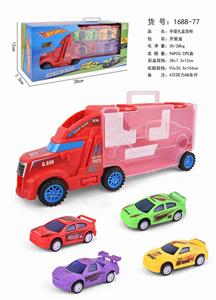 手提礼盒货柜滑行拖头车带4只回力AB车子 - OBL853607