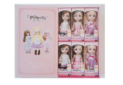 SIX INCH FULL BODY LIVE HAND PRINCESS LAURIE FASHION 6 DRESSES, A BOX OF 6PCS - OBL853745