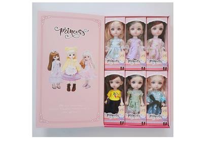 SIX INCH FULL BODY LIVE HAND PRINCESS LAURIE FASHION 6 DRESSES, A BOX OF 6PCS - OBL853746