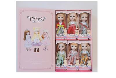 SIX INCH FULL BODY LIVE HAND PRINCESS LAURIE FASHION 6 DRESSES, A BOX OF 6PCS - OBL853747