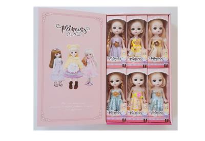 SIX INCH FULL BODY LIVE HAND PRINCESS LAURIE FASHION 6 DRESSES, A BOX OF 6PCS - OBL853749