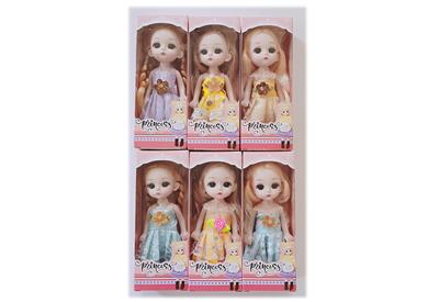 6 INCH FULL BODY LIVE HAND PRINCESS LAURIE FASHION 6 DRESSES MIXED - OBL853750