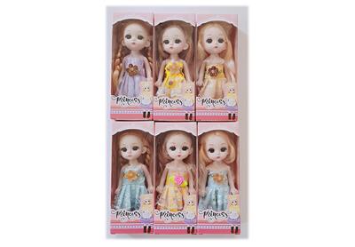 6 INCH FULL BODY LIVE HAND PRINCESS LAURIE FASHION 6 DRESSES MIXED - OBL853751