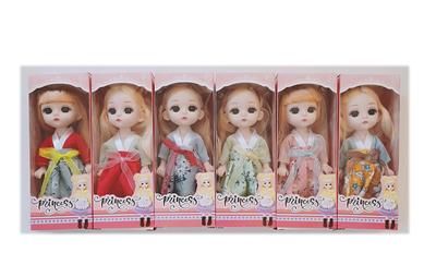 6 INCH FULL BODY LIVE HAND PRINCESS LAURIE FASHION 6 DRESSES MIXED - OBL853753