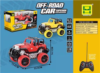 1:18仿真牧马人四通灯光遥控车 - OBL854068