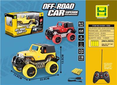 1:18仿真牧马人四通灯光遥控车 - OBL854071