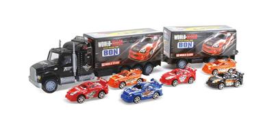 INERTIA DOUBLE DECK TRACTOR (CARRYING 2 RACING CARS) - OBL855176