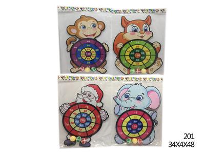 FOUR KINDS OF ANIMAL CLOTH STICK DART TARGET - OBL856386