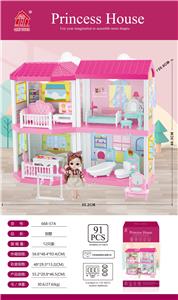 自装别墅屋带灯光+6寸芭比1只 - OBL857456