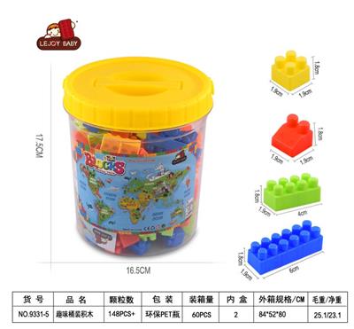 FUN BUCKET BUILDING BLOCKS 220G (148PCS AND) - OBL857545