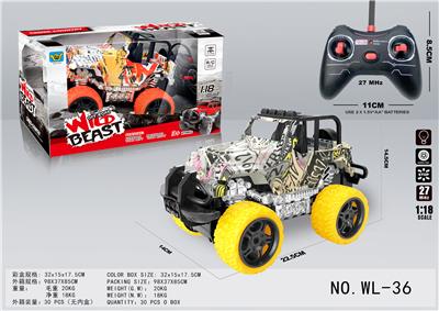 1：18牧马人涂鸦骨架四通灯光遥控车 - OBL858068