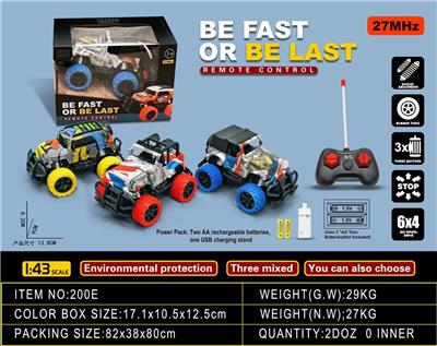 1:43四通灯光水转印遥控车包电 - OBL858141