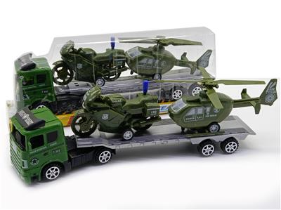 INERTIAL MILITARY TOW TRUCK CARRYING A RETURN-FORCE MOTORCYCLE TAXIING AIRCRAFT - OBL858455