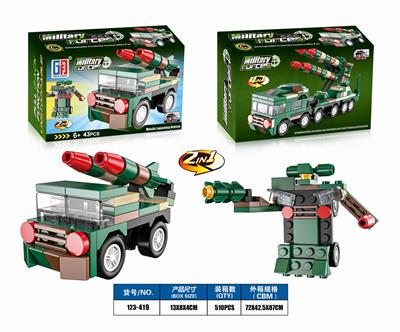 PUZZLE CITY MILITARY BUILDING BLOCKS RETURN FORCE DOUBLE-LAUNCHED MISSILE VEHICLES - OBL858609