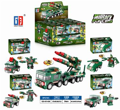 YIZHI CITY MILITARY BUILDING BLOCK 4-IN-1 RECOIL AIR DEFENSE MISSILE VEHICLE SERIES - OBL858611