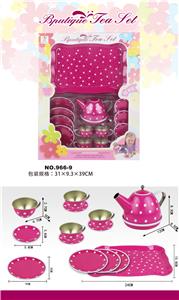 过家家马口铁粉红点茶具 - OBL859905