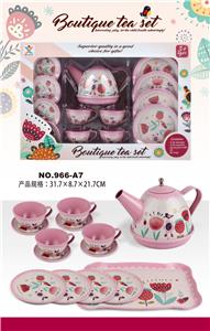 过家家马口铁粉红古典花茶具 - OBL859926