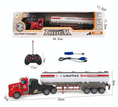 1:48四通拖头遥控车-长头油罐（带灯光） - OBL860745