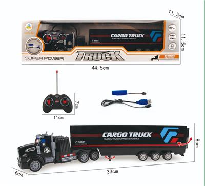 1:48四通拖头遥控车-长头货柜（带灯光） - OBL860746