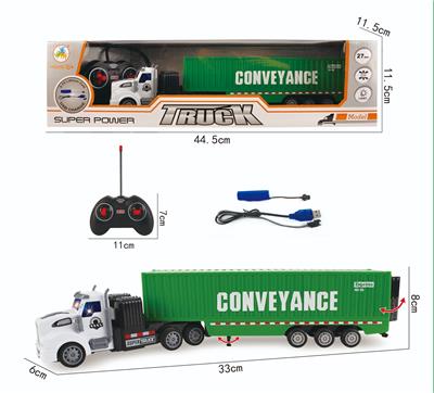 1:48四通拖头遥控车-长头货柜（带灯光） - OBL860748