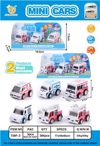 3只回力警察军事消防车 - OBL861754