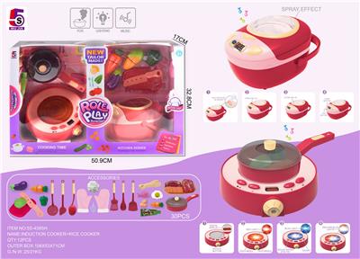 RED MULTI-FUNCTIONAL INDUCTION COOKER RICE COOKER SET 30PCS - OBL863217