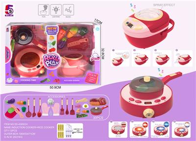 RED MULTI-FUNCTION INDUCTION COOKER RICE COOKER CHARGING SET 30PCS - OBL863219