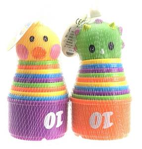 10叠叠杯+6款(混装)搪胶捏捏响动物 - OBL863465