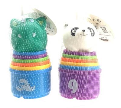 6个叠叠杯+6款(混装)搪胶捏捏响动物 - OBL863466