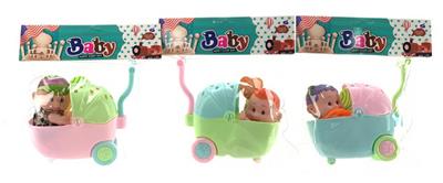 5寸小彩搪胶娃娃带推车 - OBL863717