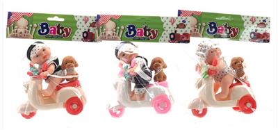5寸公仔搪胶娃娃带摩托车 - OBL863718
