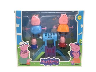 小猪佩奇1家4口滑梯版 - OBL863856