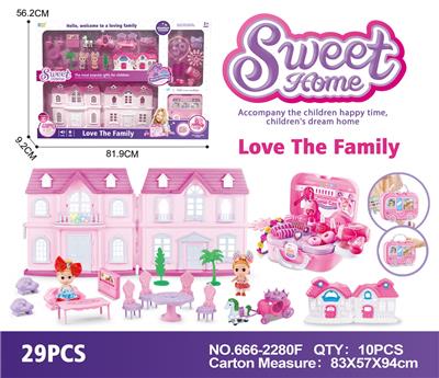 VILLA 3.5 INCH SOLID BARBIE WITH FURNITURE AND JEWELRY STORAGE BOX (LIGHTING AND MUSIC) - OBL864936
