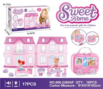 VILLA STORAGE BOX 3.5 SOLID BARBIE WITH FURNITURE (LIGHTING AND MUSIC) - OBL864946