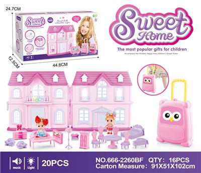 VILLA PACK BOX 3 INCH HALF SOLID BARBIE FURNITURE (LIGHT MUSIC) - OBL864951