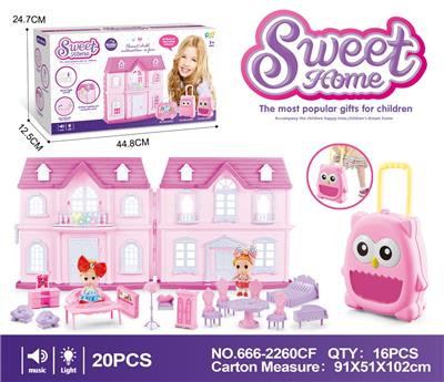 VILLA STORAGE BOX 3.5 SOLID BARBIE WITH FURNITURE (LIGHTING AND MUSIC) - OBL864954