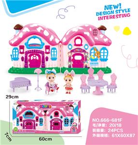 VILLA WITH 3.5 INCH SOLID BARBIE FURNITURE (SOUND AND LIGHT) - OBL864978