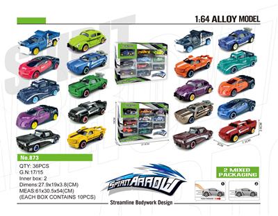 ALLOY SLIDING SIMULATION CAR (10 PCS) - OBL865637