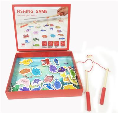 WOODEN 20PC MAGNETIC FISHING - OBL866675