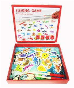 WOODEN 34PC MAGNETIC FISHING - OBL866676