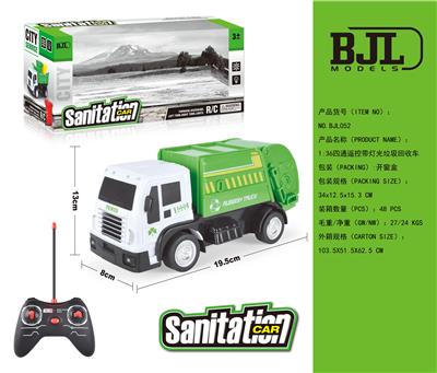 1:36四通遥控
带灯光垃圾回
收车 - OBL867447