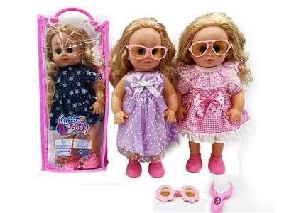 14 INCH DOLL WITH FOUR TONE IC AND COMB GLASSES - OBL867599