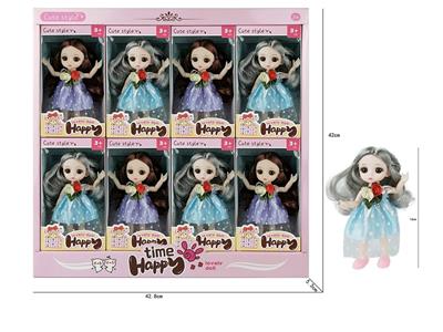 6 INCH 12 JOINT REAL BODY 3D REAL EYE WEDDING DRESS AMY DOLL 8PC MIXED - OBL867934