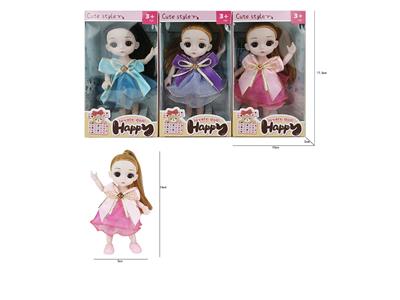 6 INCH 12 JOINT REAL BODY 3D REAL EYE WEDDING DRESS AMY DOLL - OBL867936