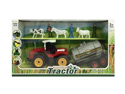 THE FARMERS CAR TOWED THE WATER TANK MAN AND THE COW AND SHEEP - OBL868503