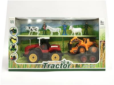 THE FARMERS CART TOWED THE ENGINEERING CAR AND THE CATTLE AND SHEEP - OBL868504