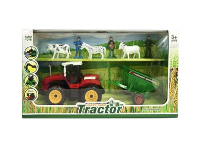 FARMERS CART, TRACTOR, MAN, CATTLE, HORSES AND SHEEP - OBL868506
