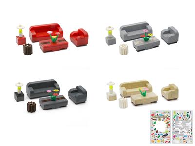 COMPATIBLE WITH LEGO SELF INSTALLED PUZZLE BUILDING BLOCK SOFA 80PCS - OBL868722